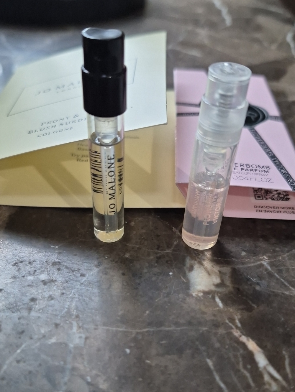 Samplers. Jo Malone And Flower Bomb Parfum. New